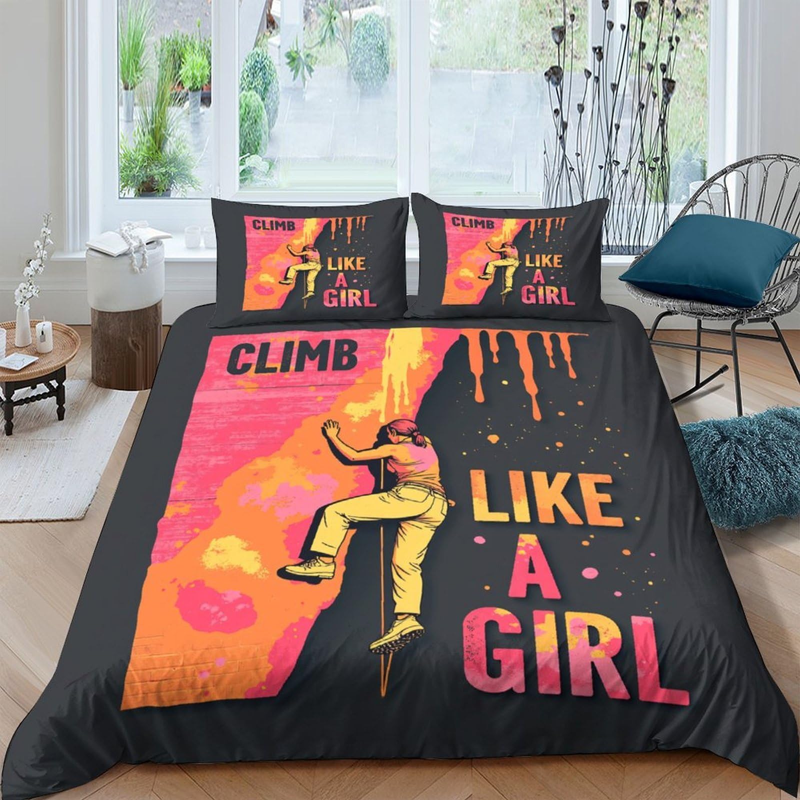 Ctjqhvkz Girls Style-8 3D Printed Climbing Fitted Sheet Microfiber Vibrant Art Bed Cover For Bedroom Dorm Easy Care Decor Single（135X200cm）