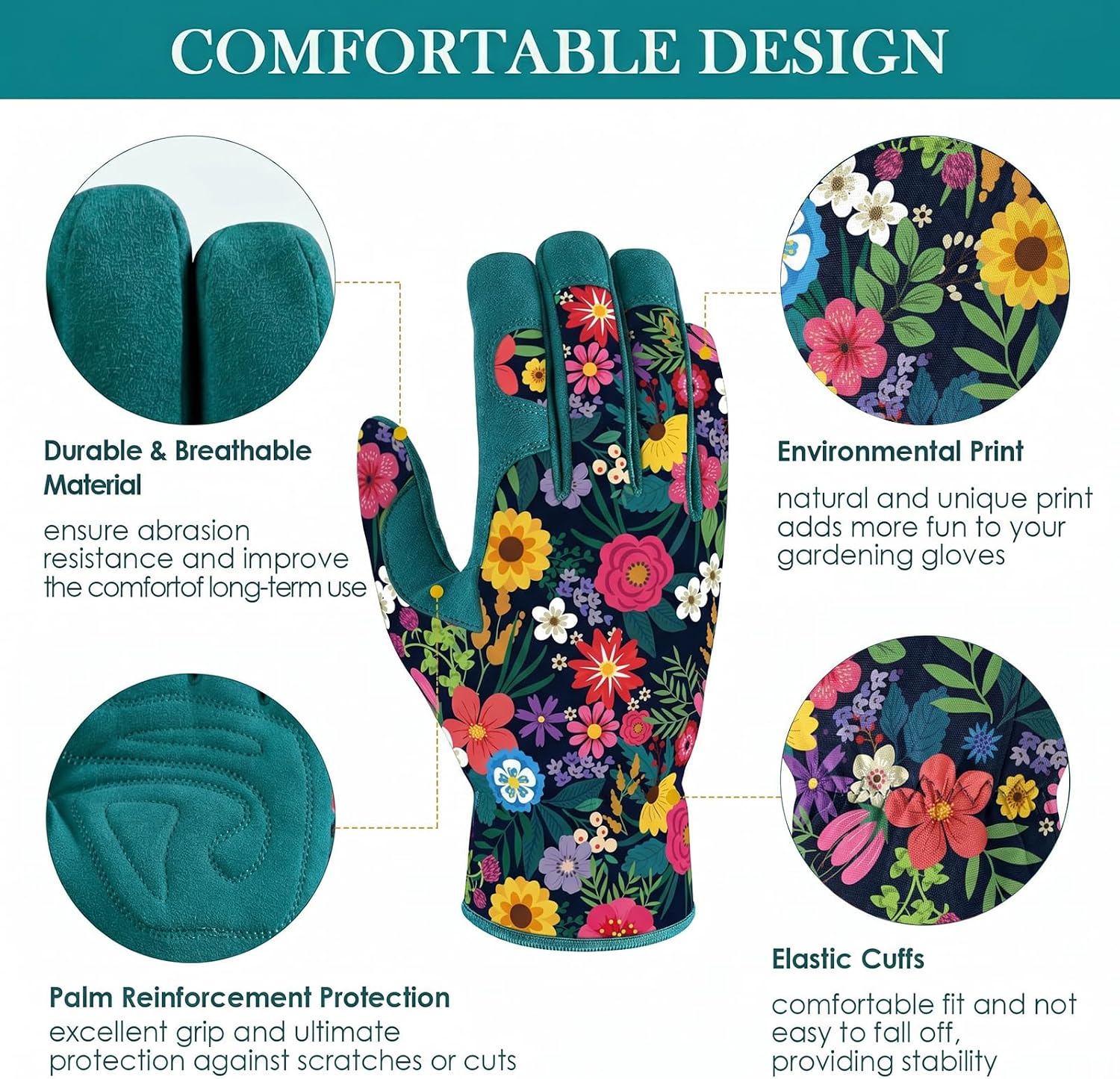 Gardening Gloves for Women, Breathable Leather Garden Gloves,Gardening Gift image 5