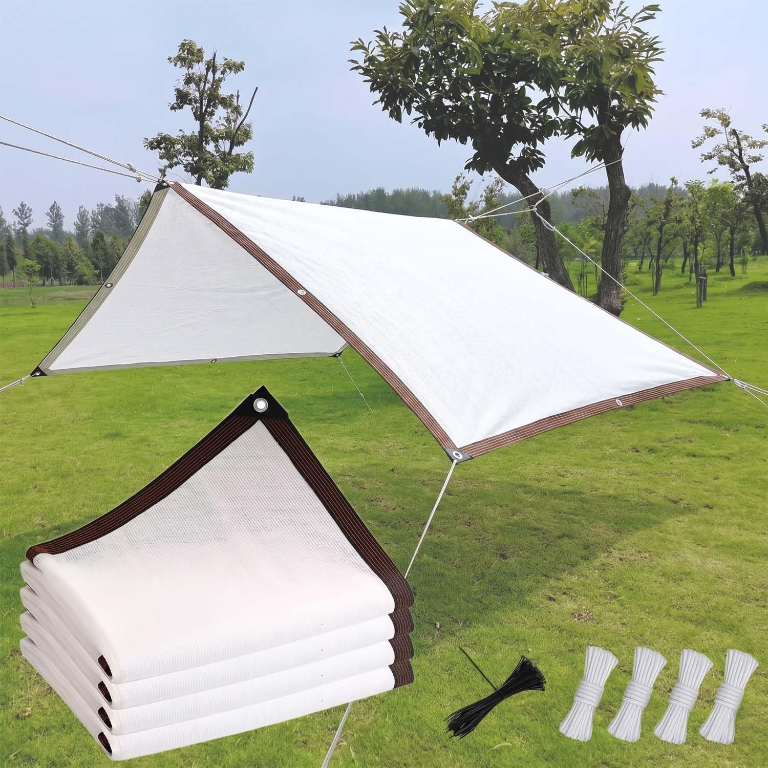 Filet d'ombrage blanc 2x10m 70% occultant pour jardin et terrasse