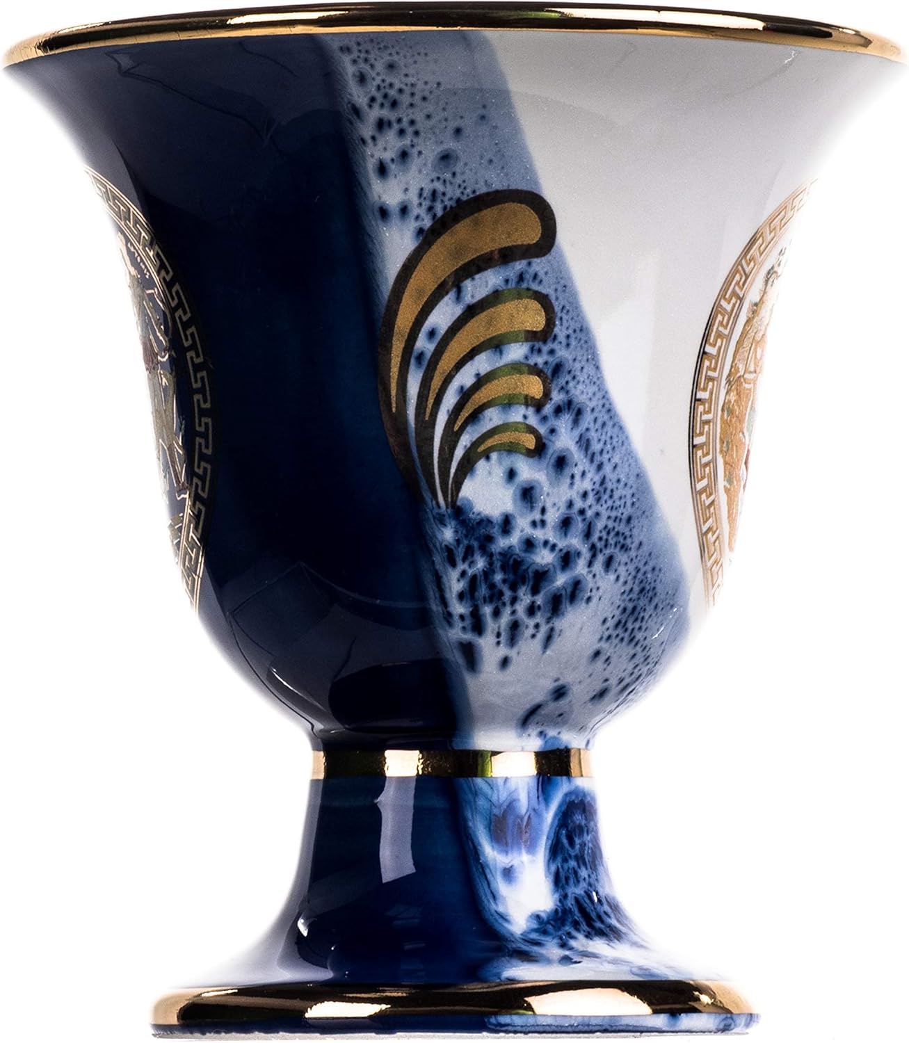 BEAUTIFUL GREEK STATUES Pythagoras Cup of Justice Zeus Artemis Pythagorean Fair Mug Ancient Greece Blue Cobalt Usable
