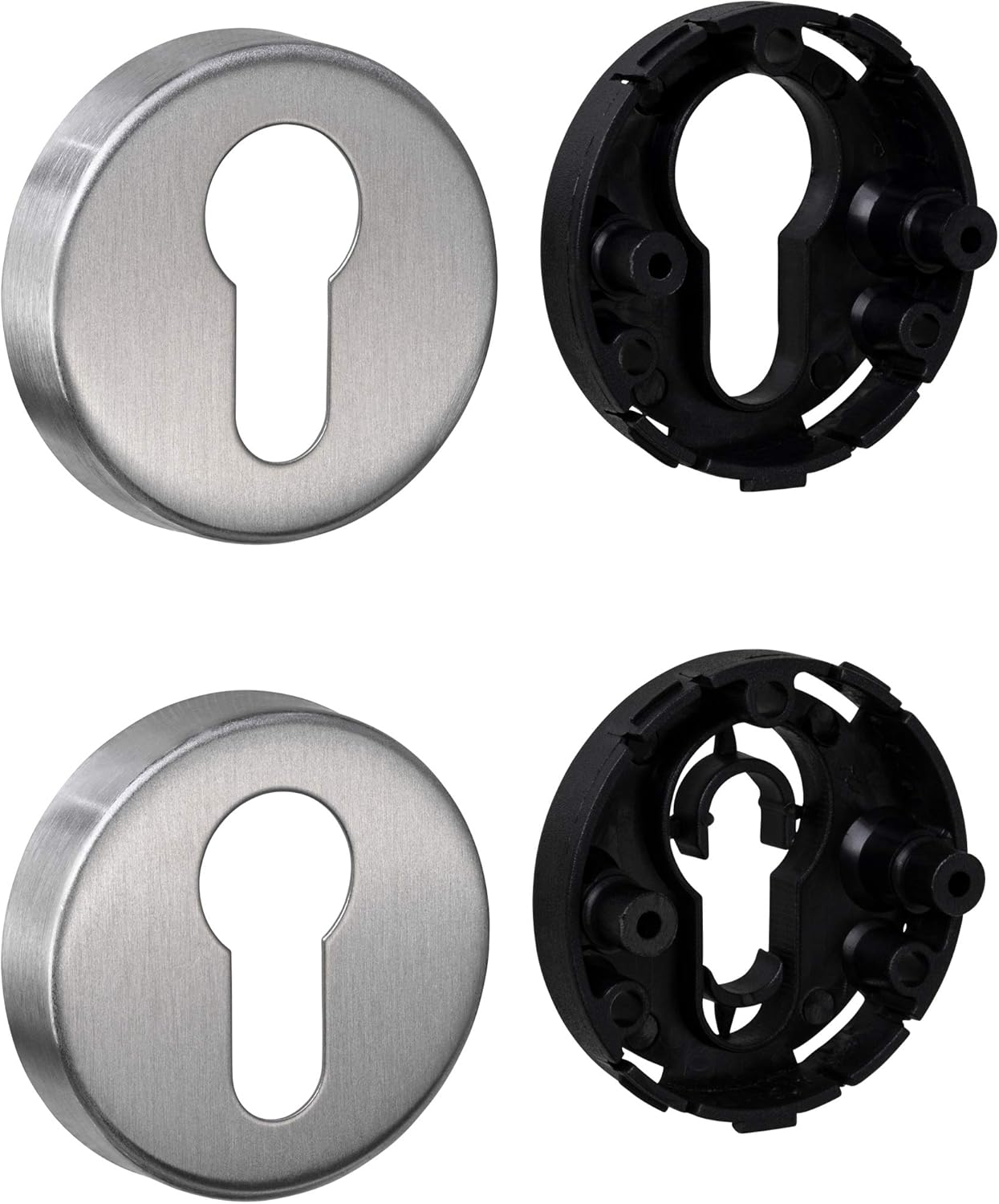 Schlüsselrosetten Weiß Matt - 1 Paar Abdeckrosetten Für Buntbartschlösser