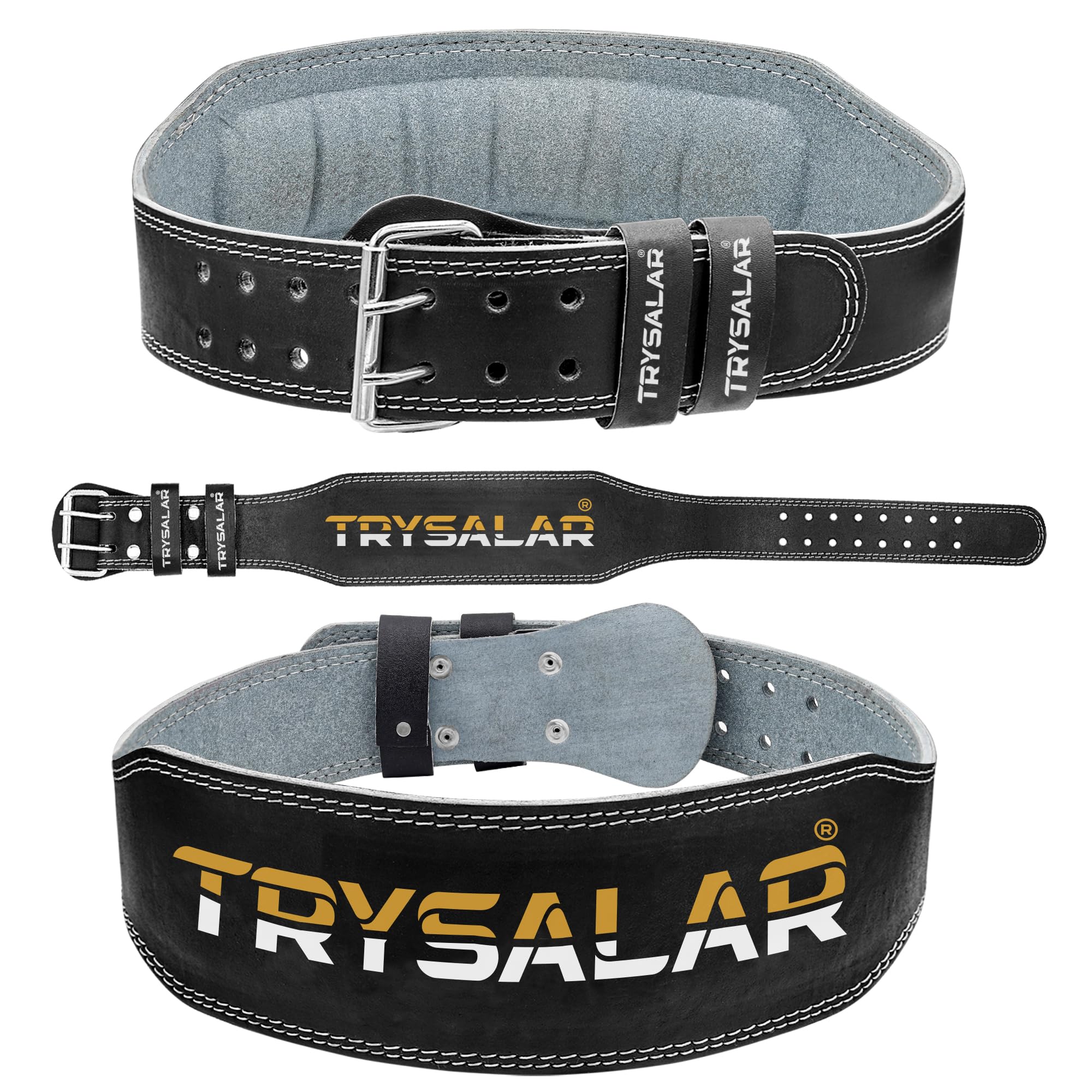 Ceinture d'haltérophilie/Ceinture de musculation – Double ardillon de 10 mm – Cuir suédé de 4 pouces de large – Soutien dorsal pour l'haltérophilie, l' entraînement de force, strongman – Hommes et Ceinture d'haltérophilie/Ceinture de musculation – Double ardillon de 10 mm – Cuir suédé de 4 pouces de large – Soutien dorsal pour l'haltérophilie, l' entraînement de force, strongman – Hommes et