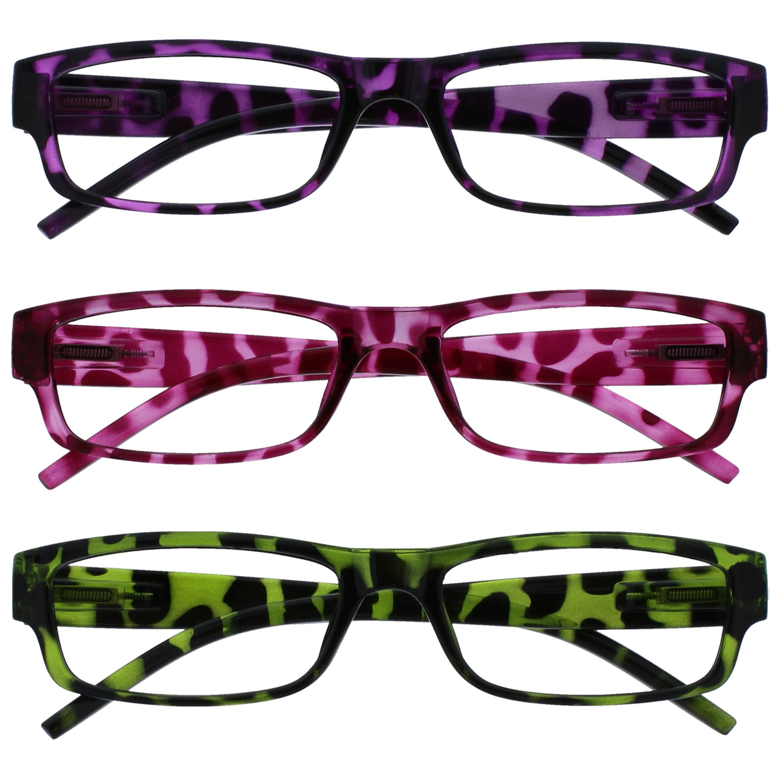 The Reading Glasses Company Gafas De Lectura Púrpura Rosa Verde Ligero Cómodo Lectores Valor Pack 3 Hombres Mujeres Rrr32-546 +3,00 3 Unidades 88 g