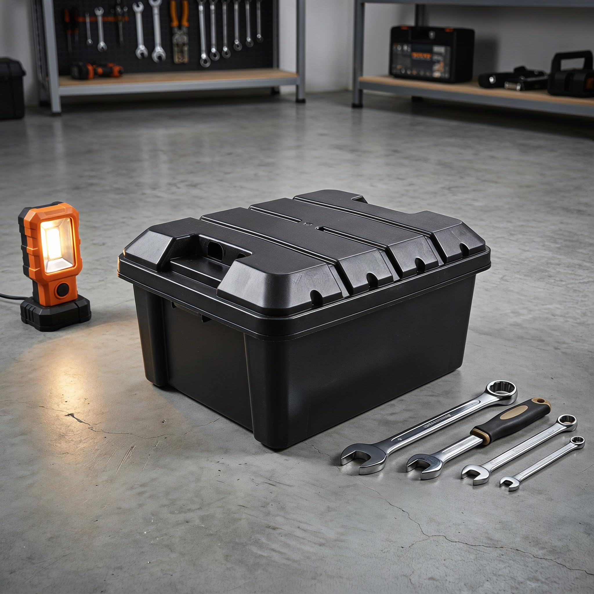 Healeved Batteriebox: Aufbewahrungskoffer mit Schutzhülle für 48-V-32-A-Batterien mit separatem Ladeanschluss zur Aufbewahrung von Elektrofahrzeugbatterien