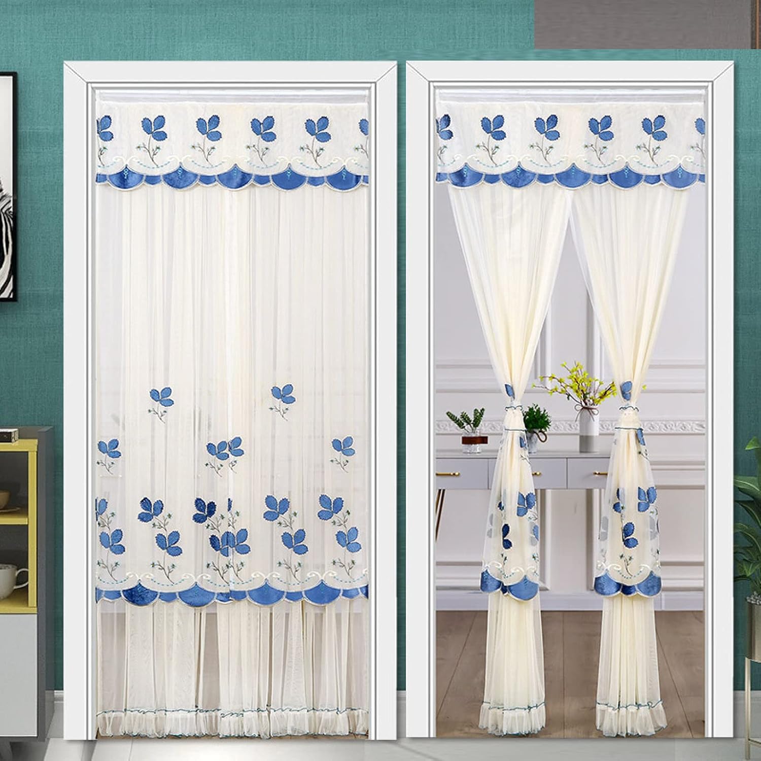 カフェカーテン 窓用 カーテン おしゃれ 間仕切り キッチン カフェ レースカーテン 花柄 暖簾 刺繍 カラー 目隠し 洋式 ストライプ 地中海風 1 2cm 田園風 喫茶店 洗面所 出窓 フリル モダン インテリア トイレ レビューを書けば送料当店負担