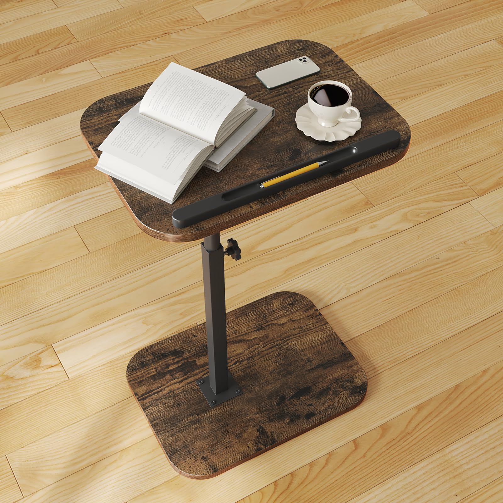 iabifo Sofa Couch Arm Table Tv Tray Small Bed Stand C Shaped Side End Tables for Living Room