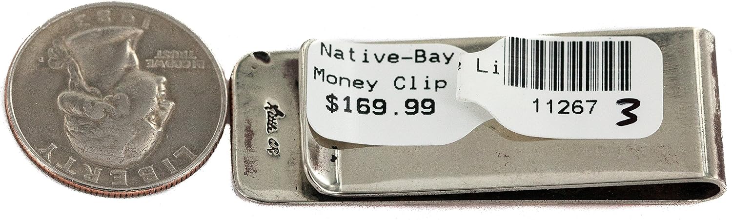 $170Tag Navajo Swirl Certified Copper Native American Nickel Money Clip 11267-3 Made by Loma Siiva