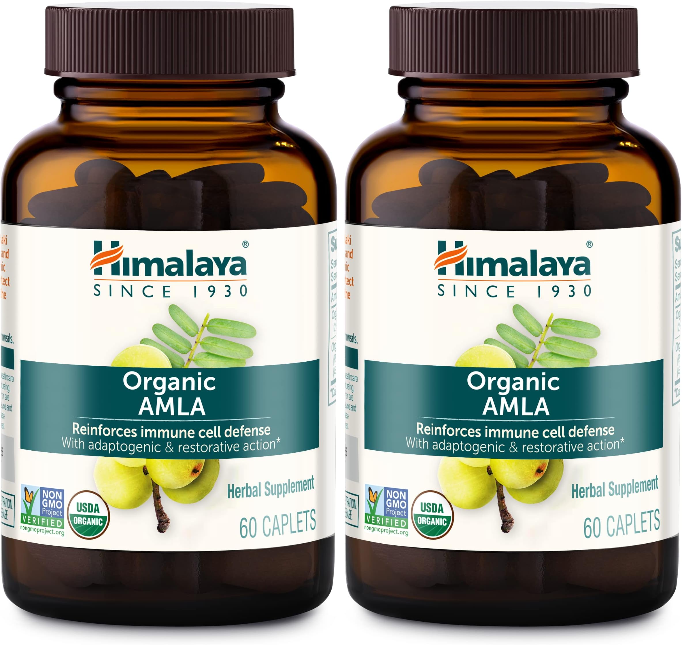 Organic Amla/Amalaki for Active Immune Support and Cellular Defense, 600 mg, 60 Caplets, 2 Month Supply, 2 Pack