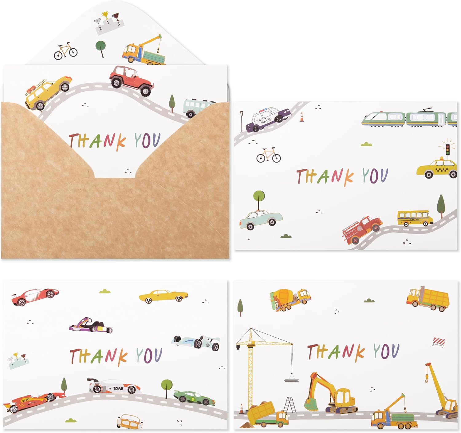Crisky 50 Pack Mermaid Thank You Cards with Envelopes and Stickers, Kids Fill In the Blank Thank You Cards for Girls Birthday Baby Shower Party Decorations Ocean Notes Bulk