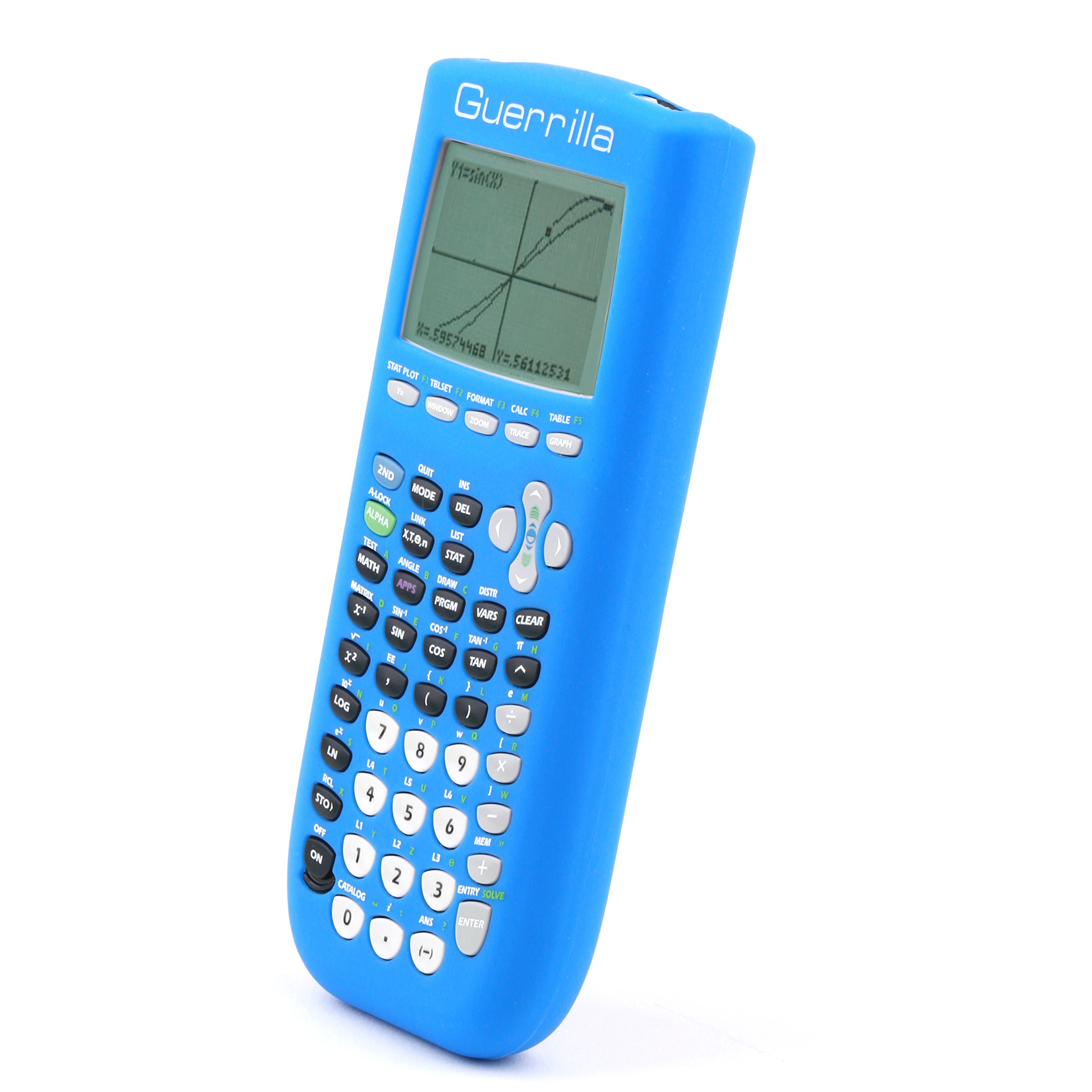 Guerrilla TI84BLUESC Silicone Case for Texas Instruments TI-84 Plus Graphing Calculator, Blue