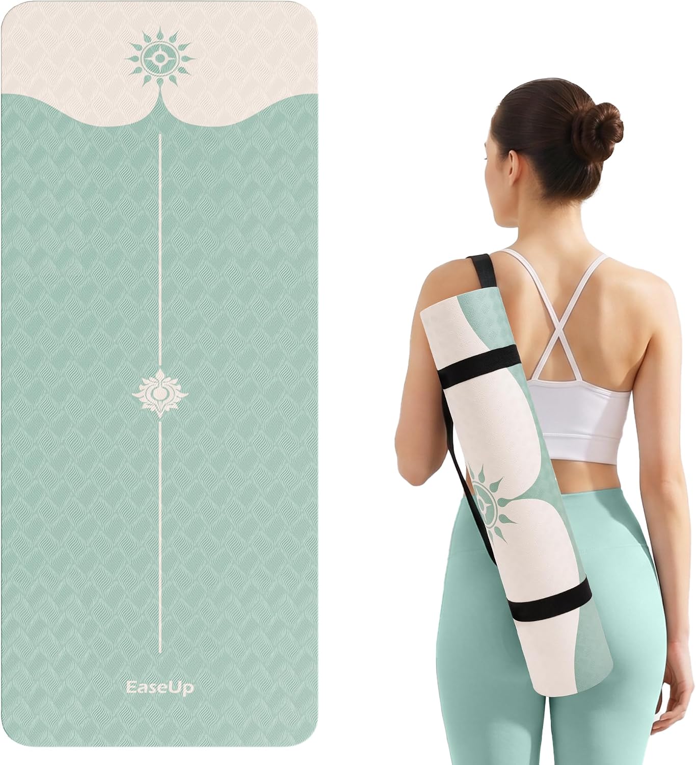 EaseUp Yoga Mat 73"x28"x0.4",10mm thick,Non Slip for Workout, Pilates
