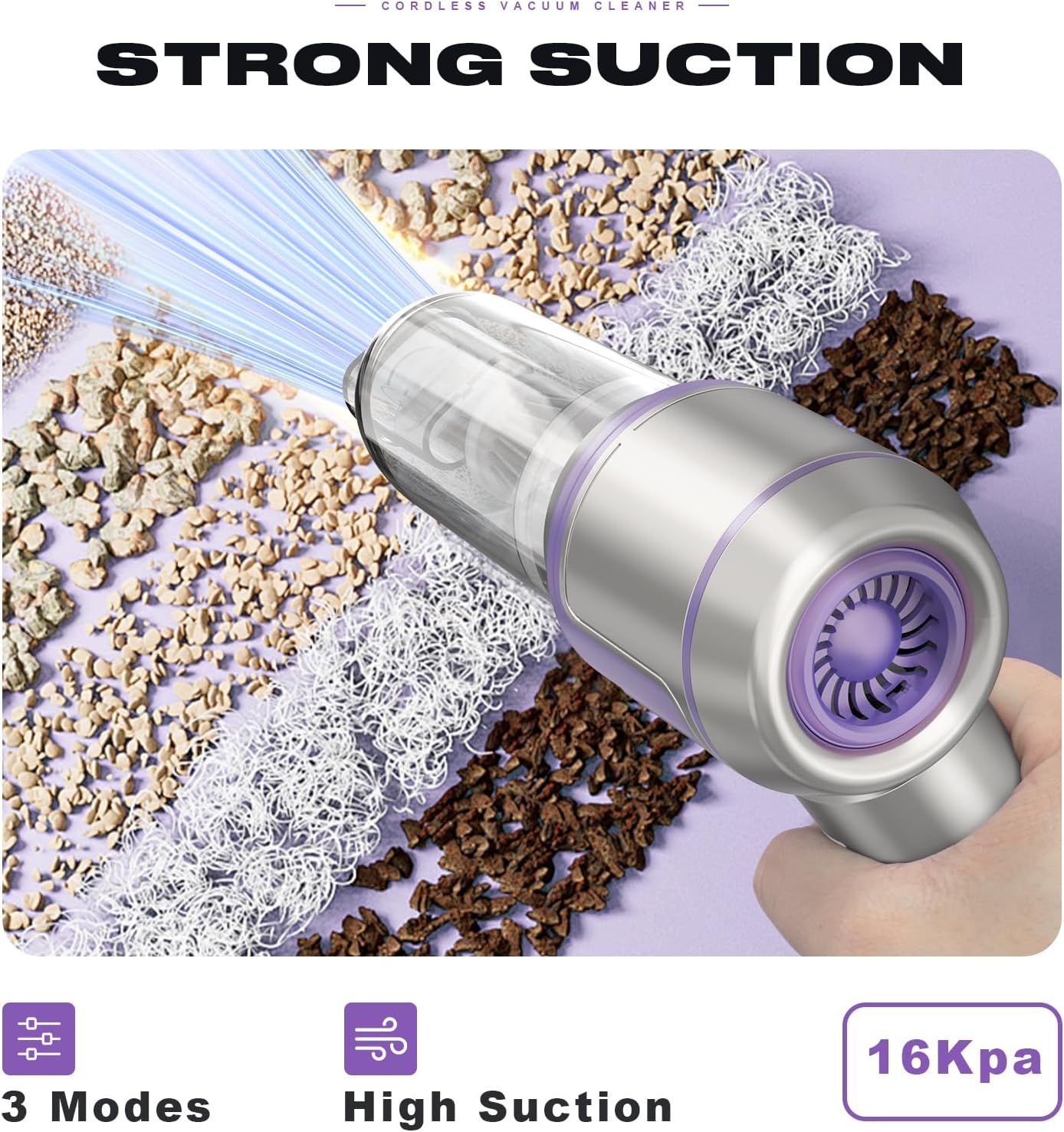 Vacuum cleaner strong suction demonstration