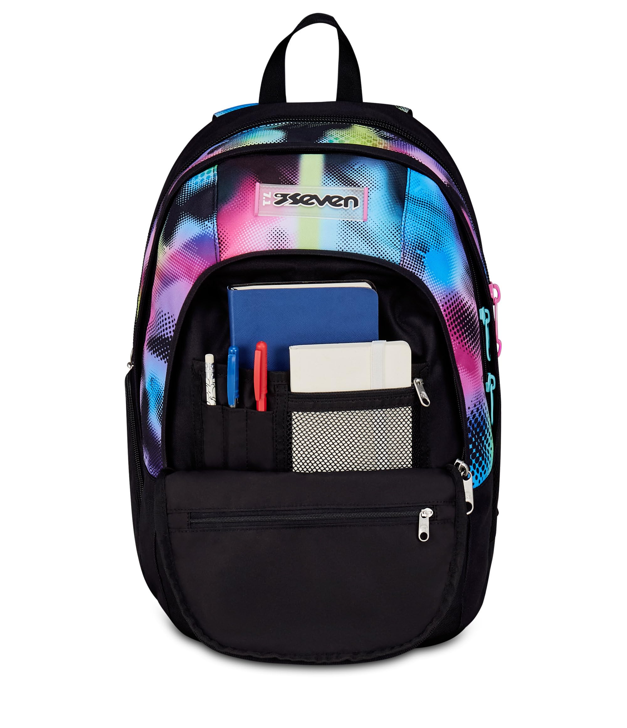 Seven Zaino Scuola Dual Write Down, Fucsia, Doppio Scomparto Da 31 Litri Di Capacità, Con Tasca Per PC, Tasca Per Borraccia e Tasca Con Organizer, Scuole Medie e Superiori, Per Ragazza