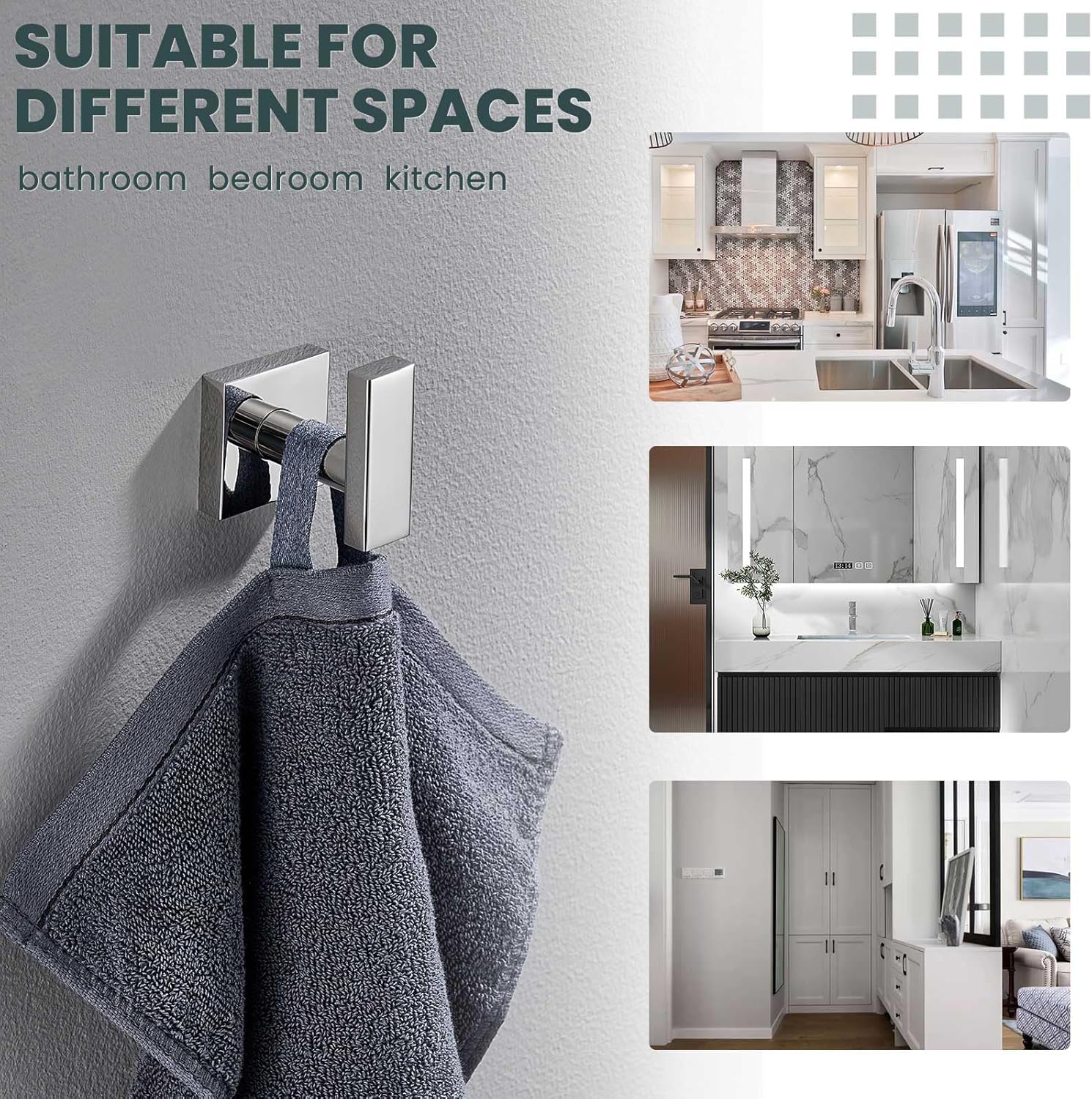 Toilet Paper Holder Bundle with Towel Hook (Polished Chrome)