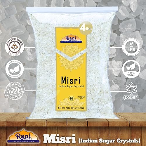 Miniatura 28 de Rani Misri (cristales de azúcar indios) 7 oz (200 g) ~ Todo natural Apto para gluten Sin colores Vegano Kosher Origen indio