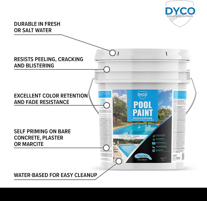 Pintura acrílica para piscinas Dyco azul océano 5 gal miniatura 3