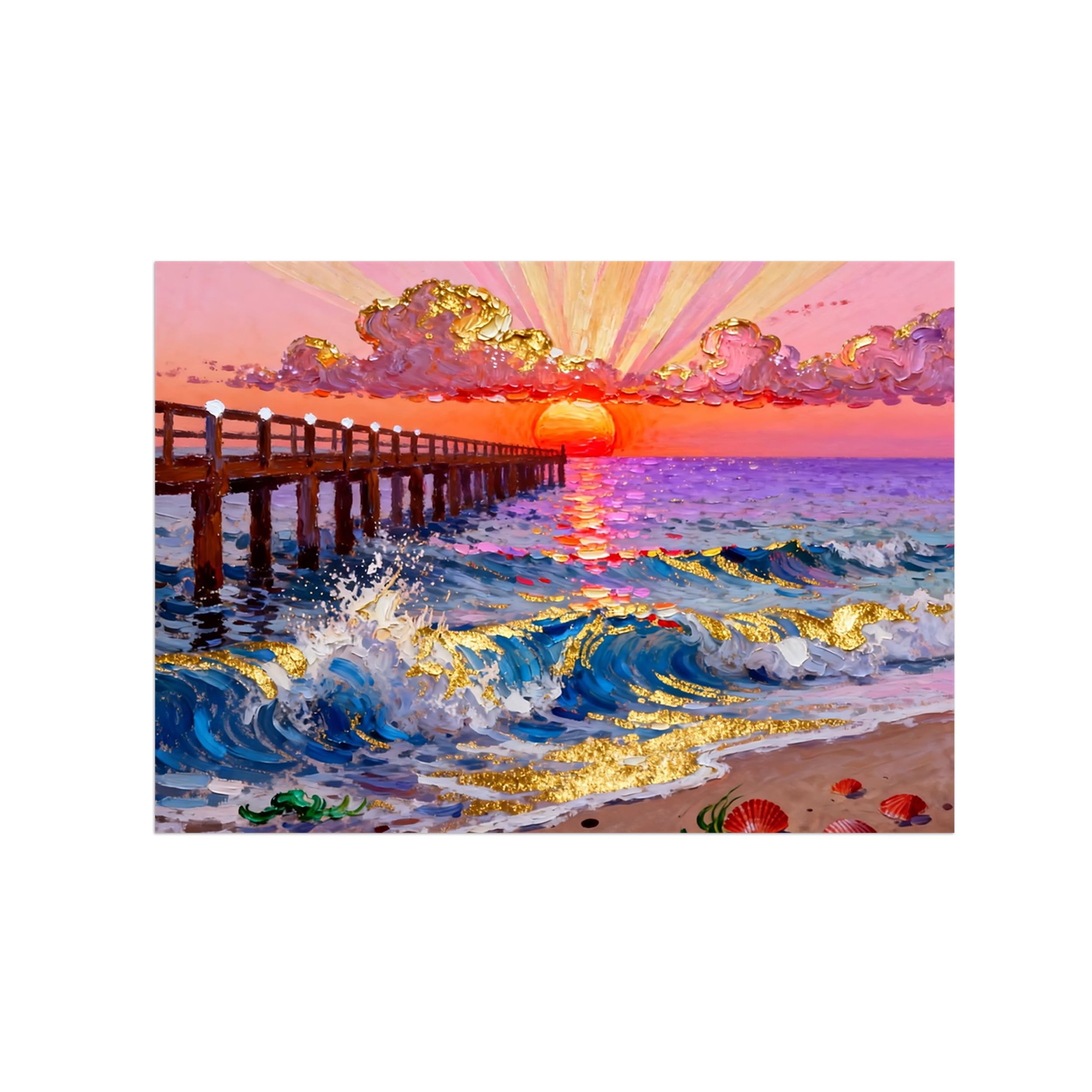 Ozpwbvy Unframed Sea Bridge Landscape Canvas Wall Art Picture 40X55cm