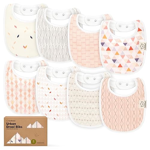 Miniatura 43 de Paquete de 8 baberos orgánicos para bebés niños, niñas - baberos de algodón suave para babear y dentición para bebé niña y niño, extra absorbentes,