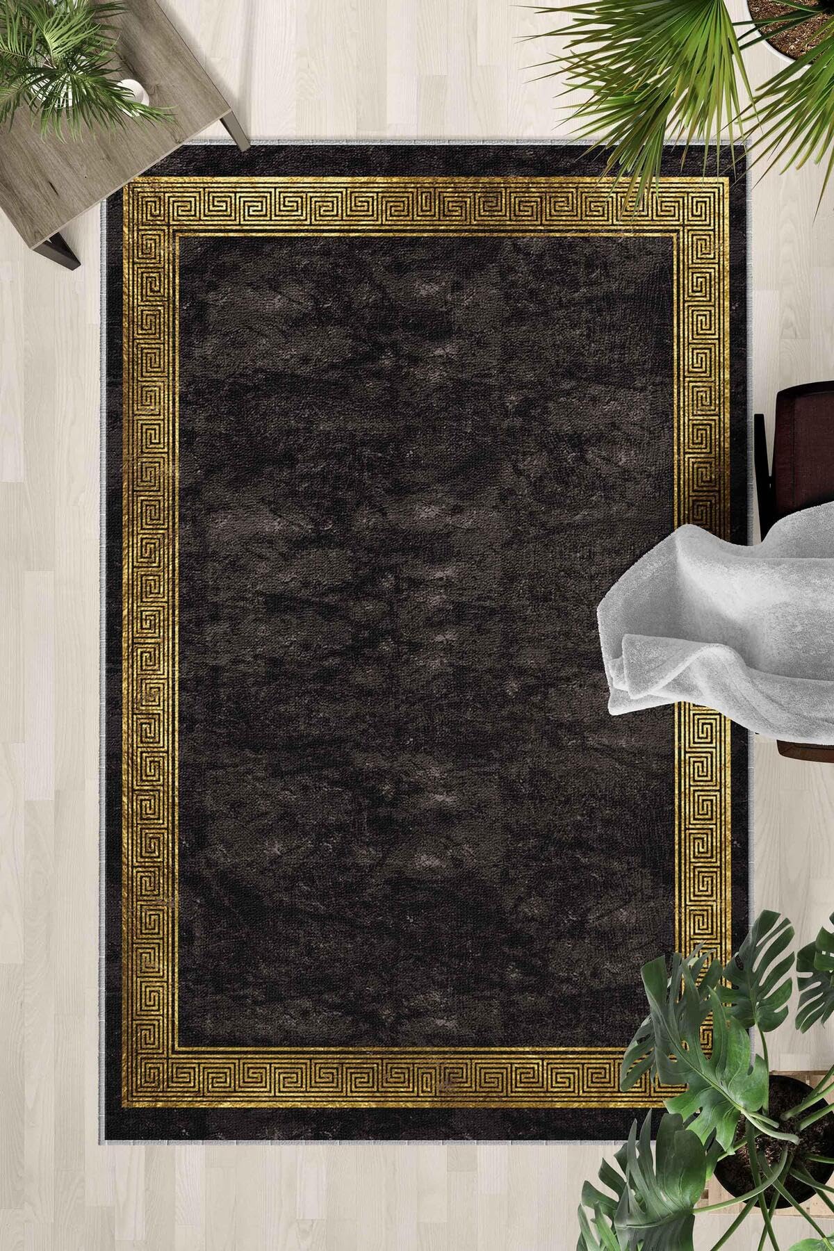 Monnhein Çok Renkli Halı 0022 - Yıkanabilir, Kaymaz Taban, Dijital Baskılı, Leke Tutmaz, İnce Hav, Modern Salon, Oturma Odası, Yatak Odası ve Mutfak için Dekoratif Halı