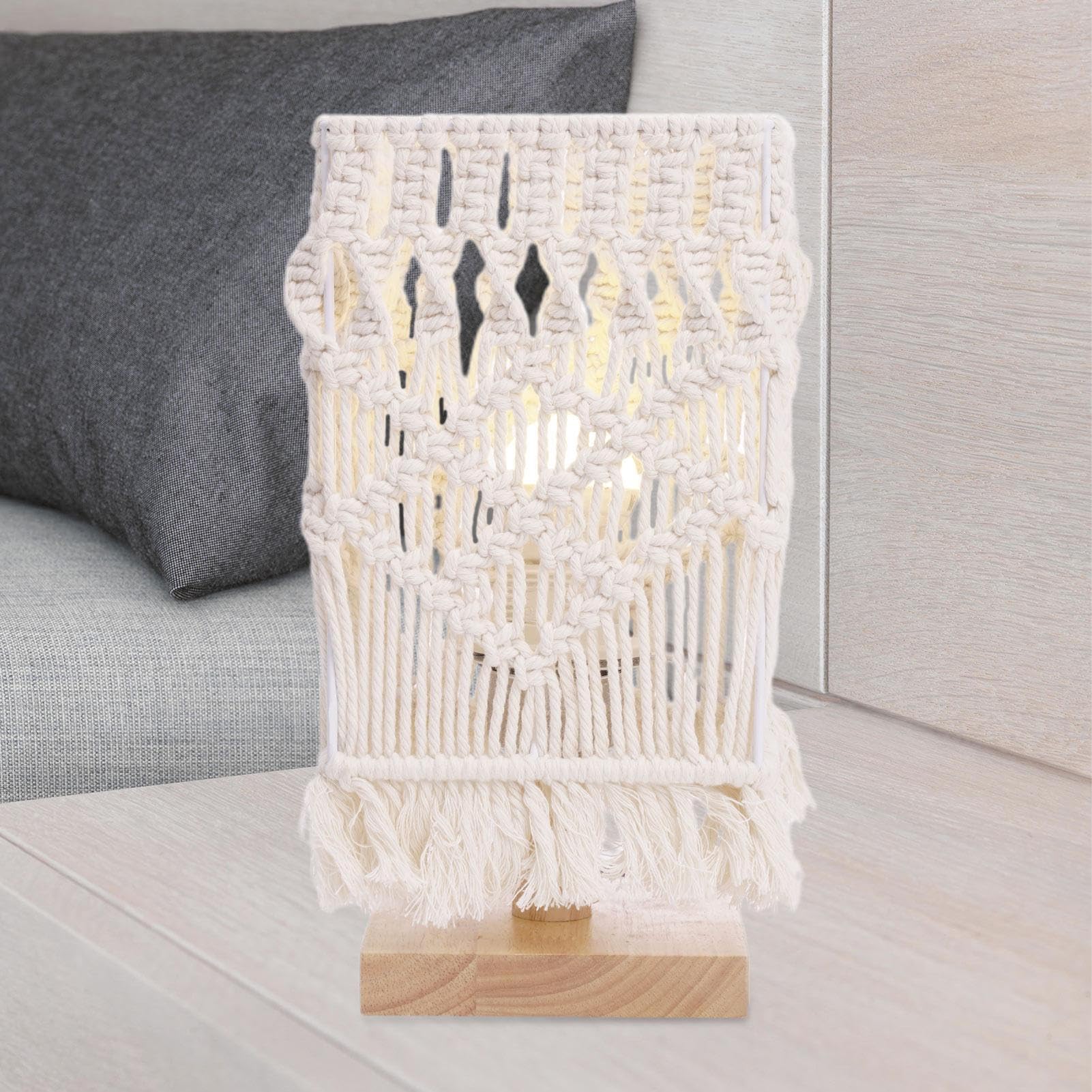 Lámpara De Mesa Para El Dormitorio Luz Nocturna Boho Decoración