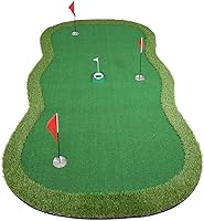 CHRIIENA 5x10ft Golf Putting Green Mat - Professional Indoor Outdoor Practice with Slope Pad, Cups & Flags