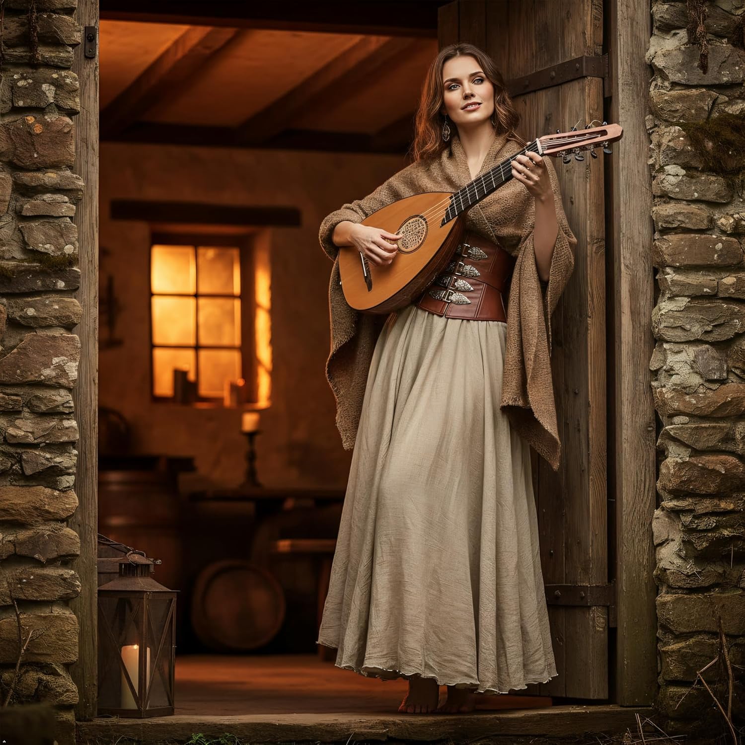 OCHENTA Women's Long Flowy Maxi Skirt Cotton Linen Boho A-Line Skirts for Ren Faire, Cottagecore & Beach (S-L & Girl) - Image 3