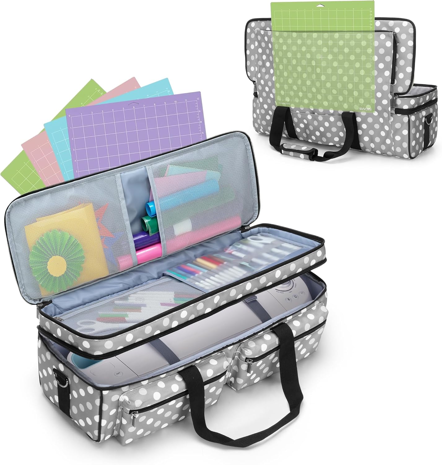LUXJA Double-Layer Bag with Cutting Mat Pocket for Cricut