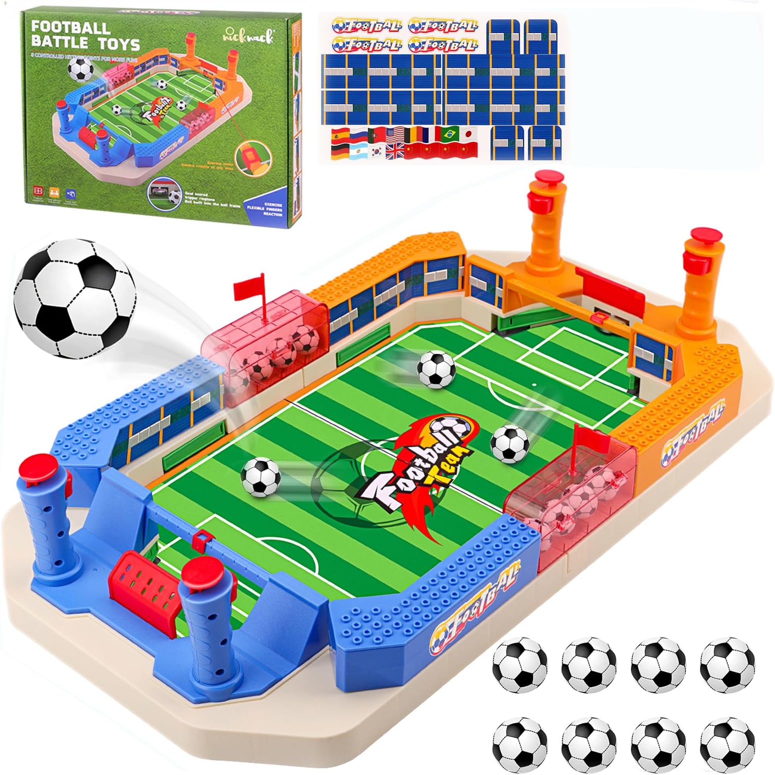 nicknack Tabletop Football Game, Mini Table Football Gifts for Boys, Indoor Foosball Pinball Machine, Soccer Sport Board Game Christmas Xmas Gifts for Boys Kids Adults