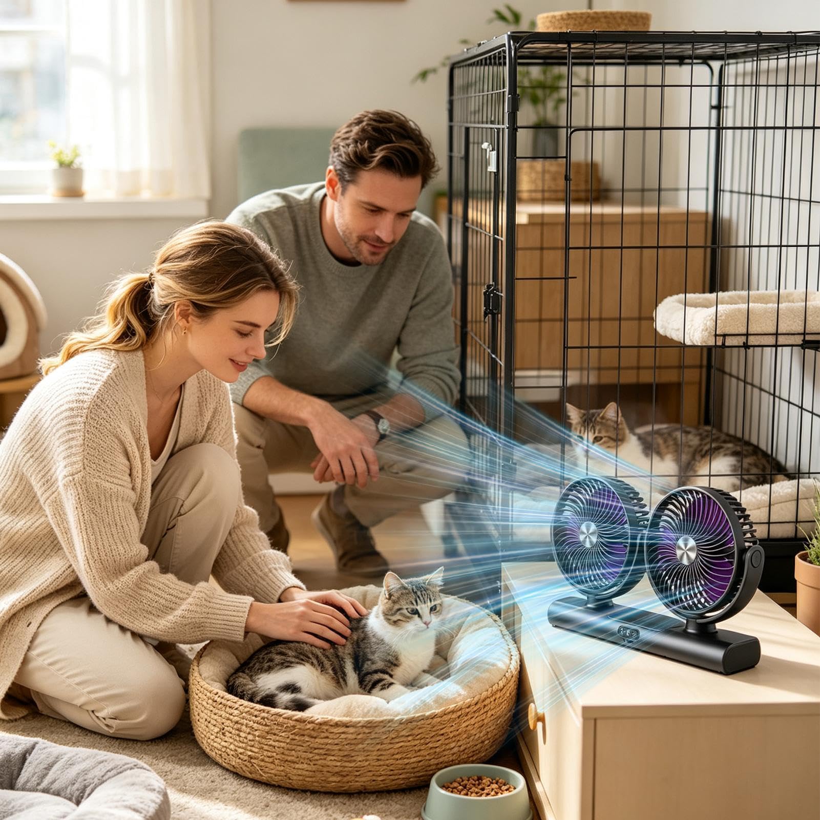 Ventilatore da parete Ricaricabile Rotazione Multi-Angolo 3 Velocità
