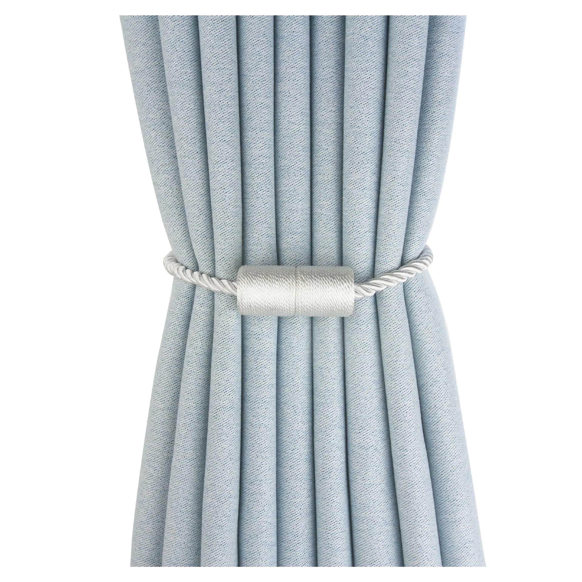 Embrasse pour Rideaux Embrasses de Rideaux magnétiques puissantes, élégantes et décoratives, Modernes, en Corde, for fenêtre(White,4pcs)