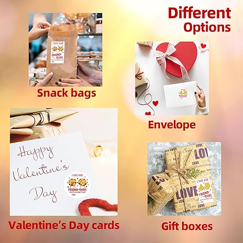Miniatura 3 de Etiquetas adhesivas de regalo para el día de San Valentín, 40 unidades de etiquetas redondas de galletas y etiquetas de nombre rectangulares para