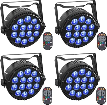 4PCS RGBW Focos LED Par, HOLDLAMP 84W Luz de Escenario con Modo de…