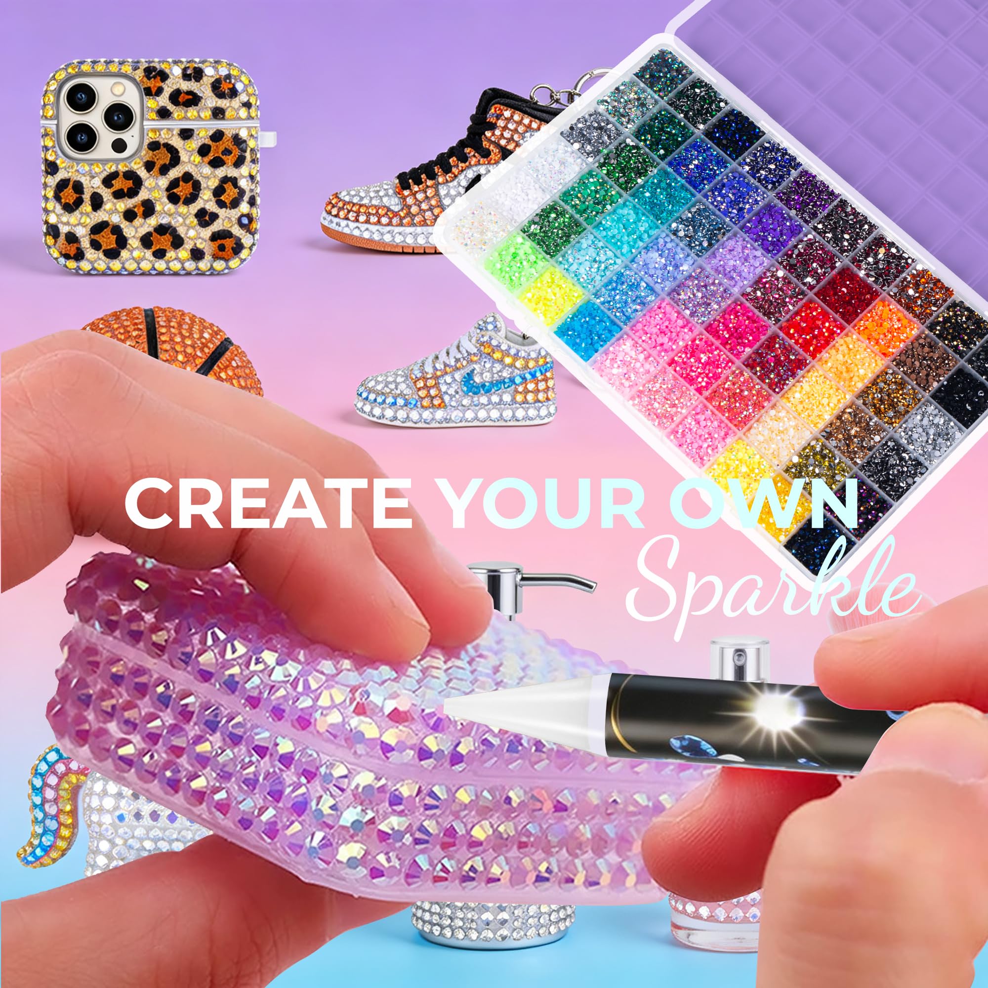 Bedazzling Kit - 48000 Rhinestones & Tools -2
