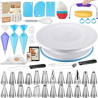Kootek 140PCs Cake Decorating Kits, Baking Supplies Tools with Cake Stan...