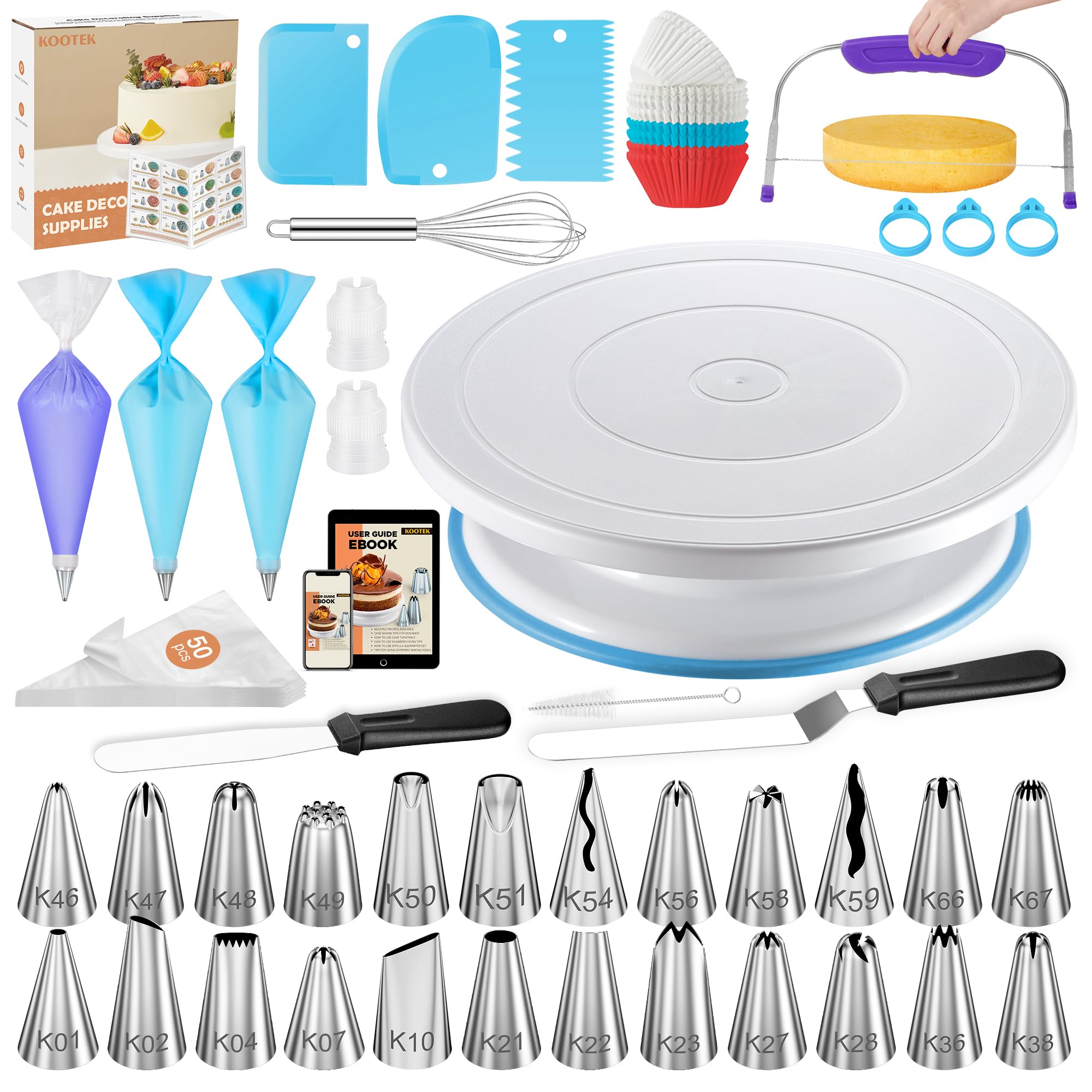 Kootek 140PCs Cake Decorating Kits, Baking Supplies Tools