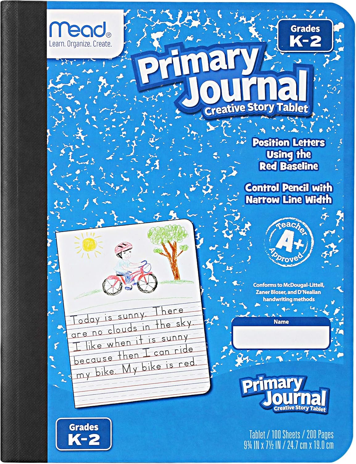 Mead Primary Journal Kindergarten Writing Tablet 2 Pack of BLUE Primary Composition Notebook for Grades K- 2, 100 Sheets (200 Pages) Creative Story Notebooks for Kids, 9 3/4 in by 7 1/2 in.