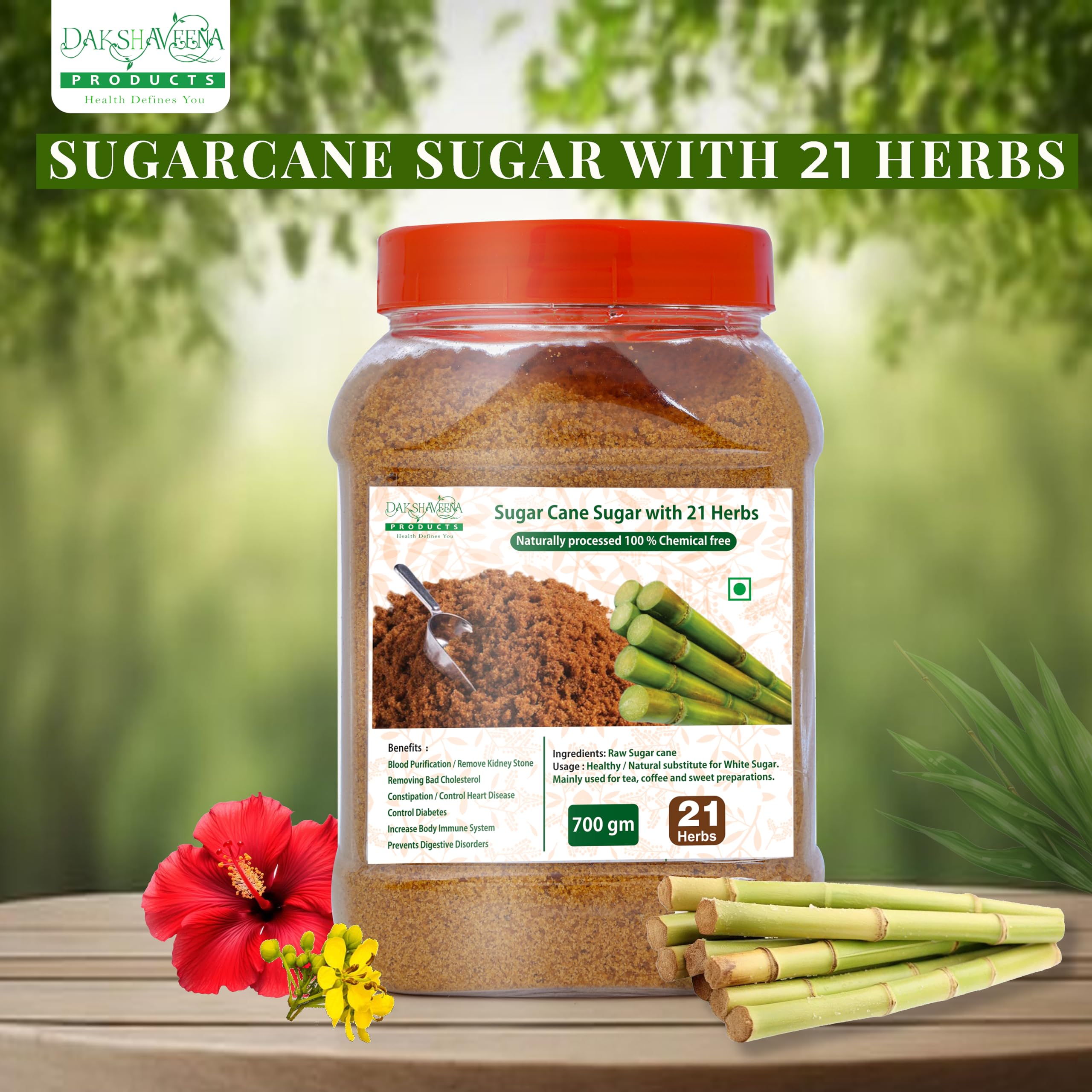 Dakshaveena Sugarcane Sugar with 21 Herbs | 100% Pure & Natural