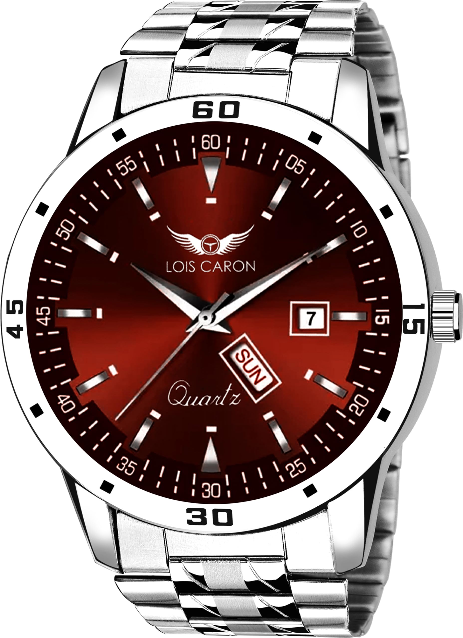LOIS CARON Trending Working Day and Date Stainless Steel Watch for Boys Analog Watch - for Men (LCS-8323) (B0D4MD9D67) Amazon Price History, Amazon Price Tracker