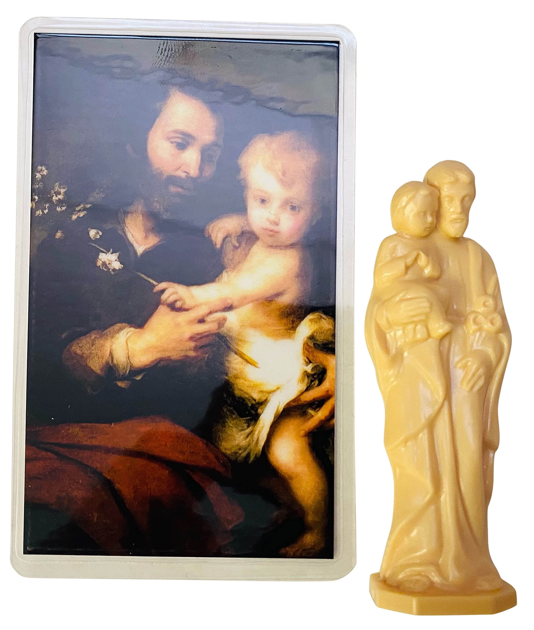Saint Joseph Statue with Lamented Holy Prayer Card