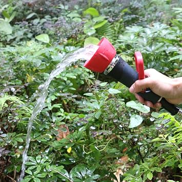 STYDDI Industrial Fireman's Garden Hose Nozzle High Flow, Professional High Volume Classic Fireman Style Spray Nozzle, Heavy Duty Adjustable Twist Hose Nozzle with Large Shut-off Handle, 250 PSI
