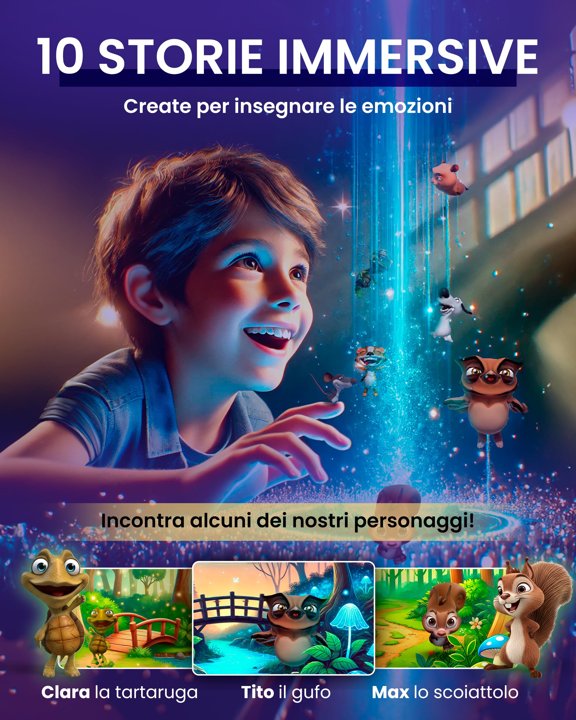 Heromask Tales PRO Giant Version – Un narratore 3D all'Interno di Una Piramide [4–10 Anni] | Un Regalo educativo Che insegna valori - Compatibile con Qualsiasi Tablet!