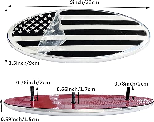 Miniatura 3 de Juego de 2 emblemas de 9 pulgadas para Ford, emblema de bandera estadounidense F150, emblema de Ford para parrilla delantera y portón trasero 04-14