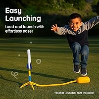 Vista 3 de Botabee Stomp Rocket - Paquete de 6 cohetes de espuma que brillan en la oscuridad, juego de juguetes para exteriores, 6.5 pulgadas de longitud