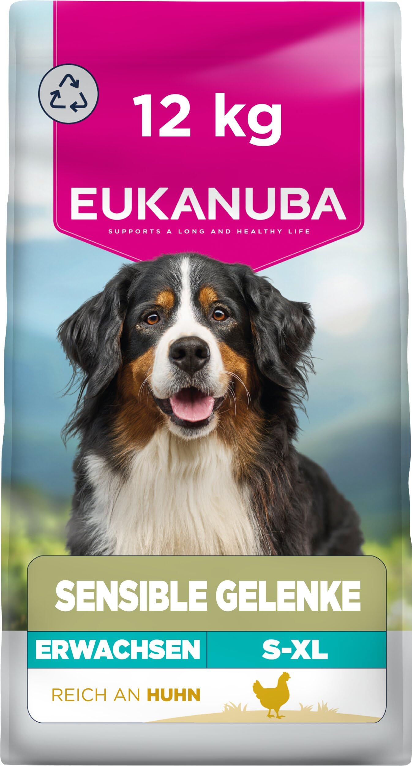 Eukanuba Sensitive Joints Hundefutter mit Huhn - Trockenfutter Special Care für Hunde mit empfindlichen Gelenken, zur Unterstüzung der Mobilität, 12 kg