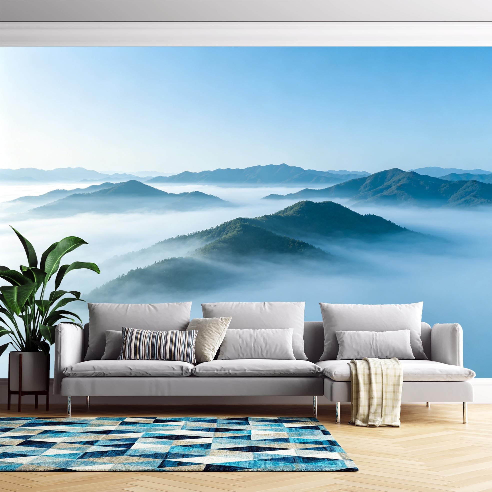 Paesaggio Montano Con Mare Di Nuvole Carta Da Parati 3D Murale Panoramico Per Soggiorno Carta Da Parati In Tessuto Non Tessuto Arte Moderna Poster Da Parete Decorazione Per La Casa Personalizzata No