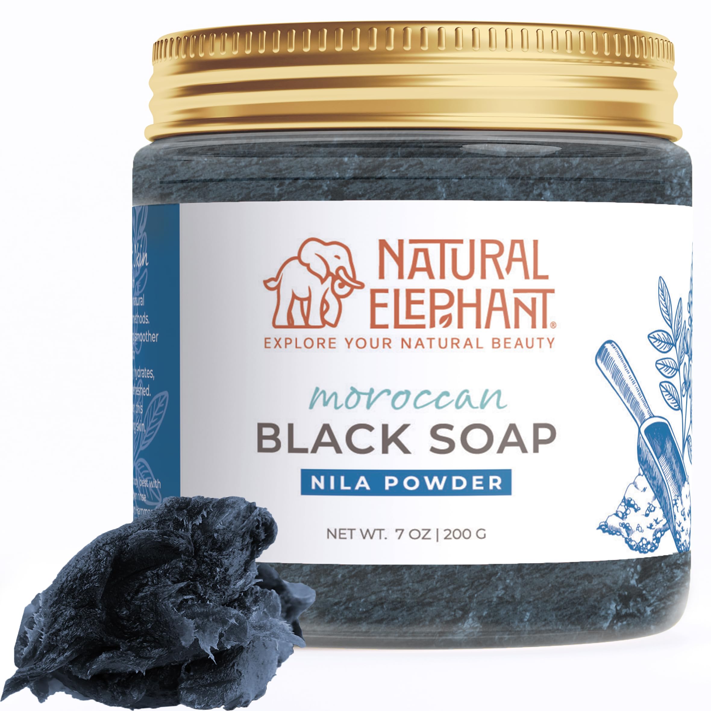 Amazon.com : Natural Elephant Moroccan Black Soap | 7oz | Nila Amazon.com : Natural Elephant Moroccan Black Soap | 7oz | Nila