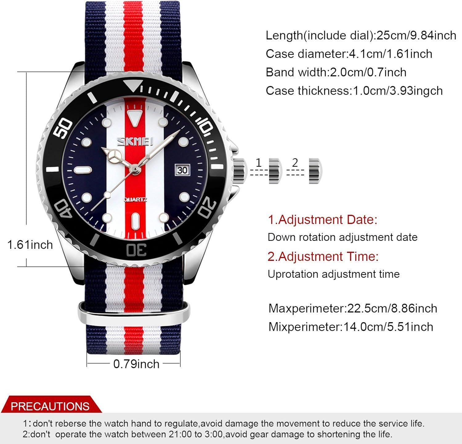 Men's Nylon Strap Watch Unique Analog Quartz Waterproof