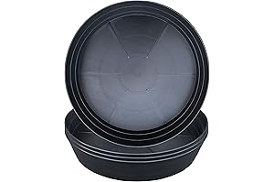 Heavy Drainage Plant Saucer for Indoors Flower Pots, Extra-Deep Plastic Plant Trays...
