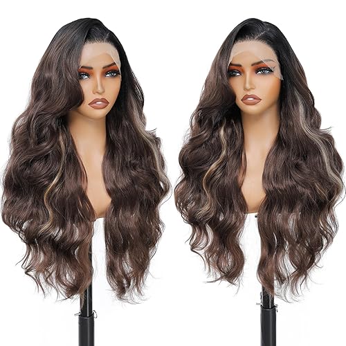 FABÉLLE Ombre Highlight 13×6 Lace Front Wig 26Inch Pre Plucked
