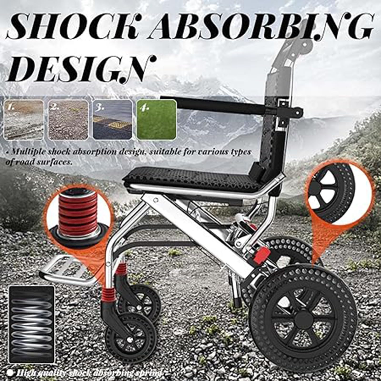 Silla De Ruedas Ligera Plegable, Sillas De Ruedas De Aluminio Para Adultos, Niños Y Ancianos, Silla De Ruedas De Viaje Ultraligera Para El Hogar A